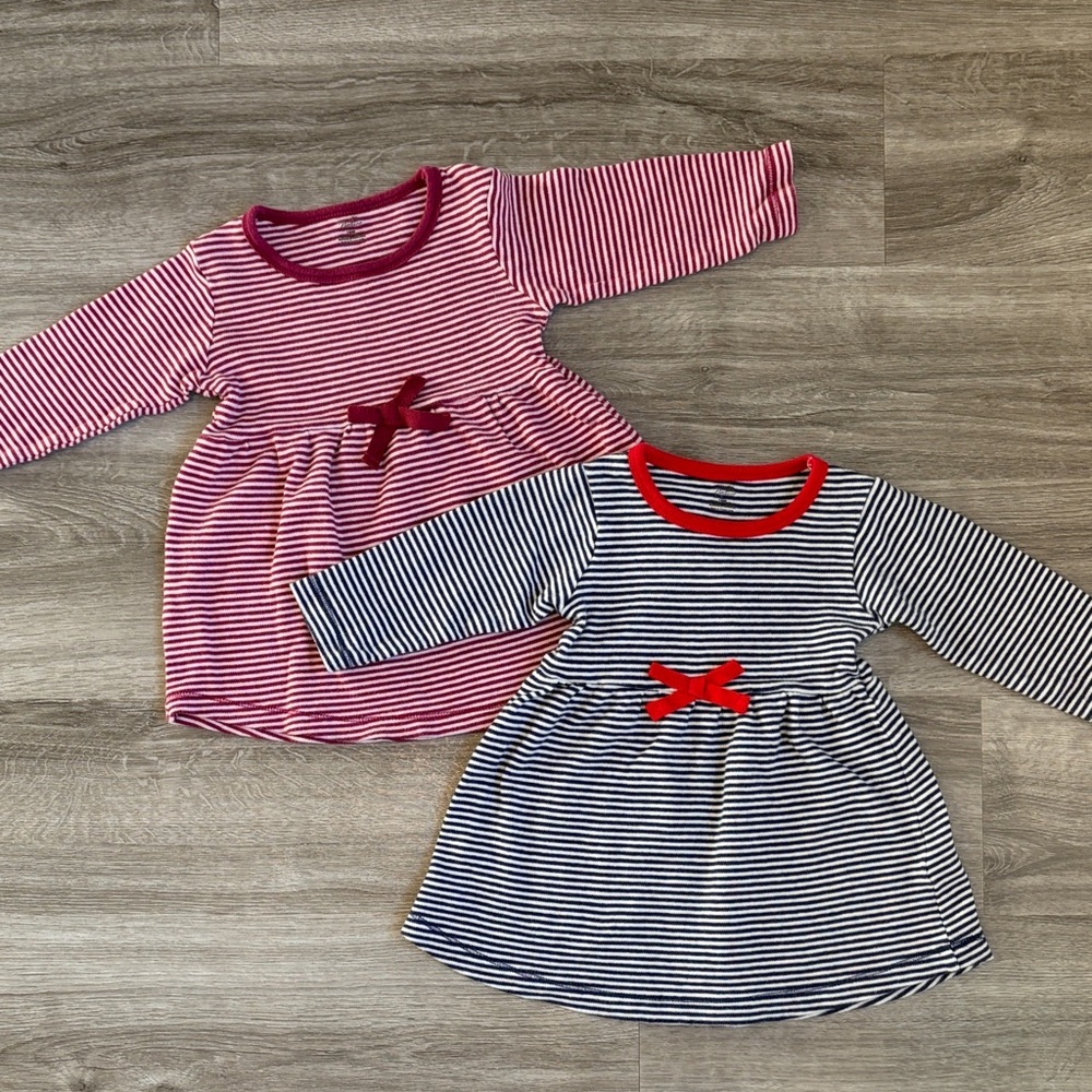 Touched by Nature baby girls striped dresses